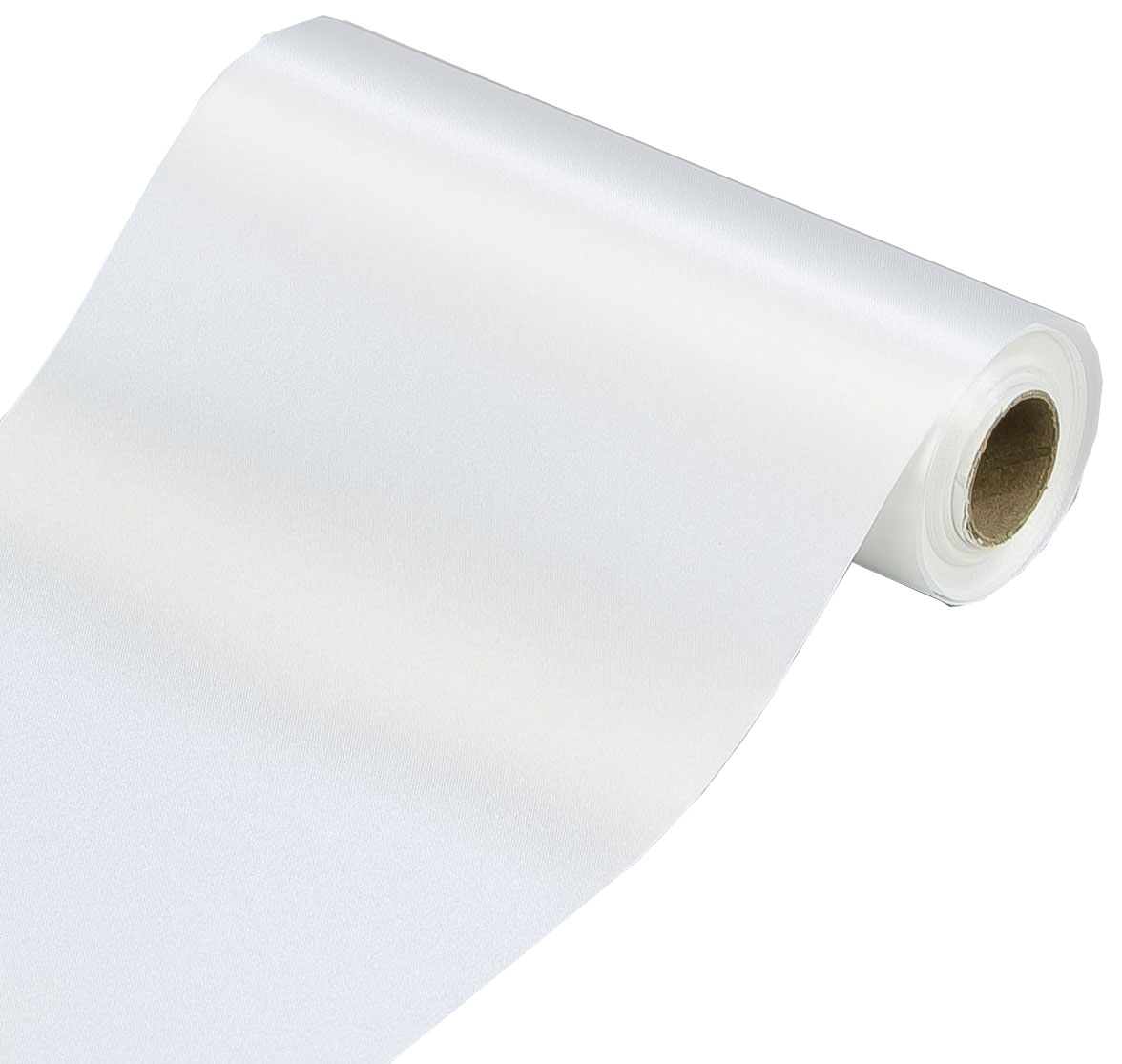 

Satyna Gładka Rolka Biała Meteriał Ślub 10CMx9MB