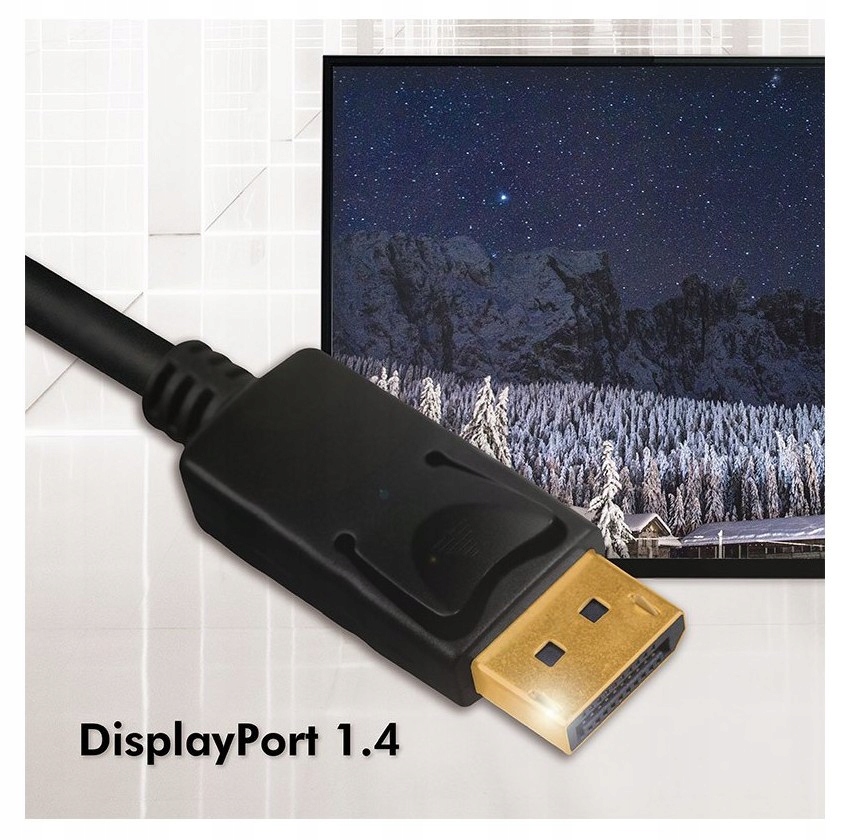 Kabel DisplayPort 1.4 8K 2m Czarny DP-DP M/M Marka Techly