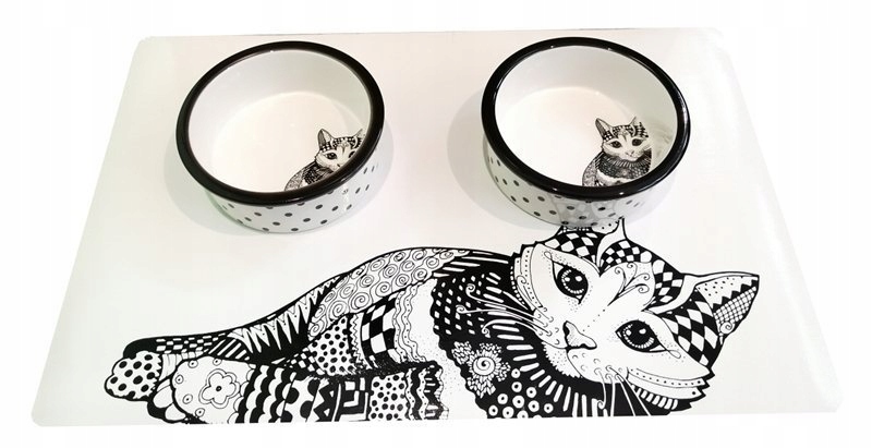 

Miski ceramiczne podkładka zestaw dla kota Trixie