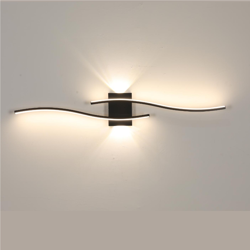 Kinkiet Czarna Lampa Scienna Led Nowoczesna Salonu Korytarz 4500K 27W 89CM