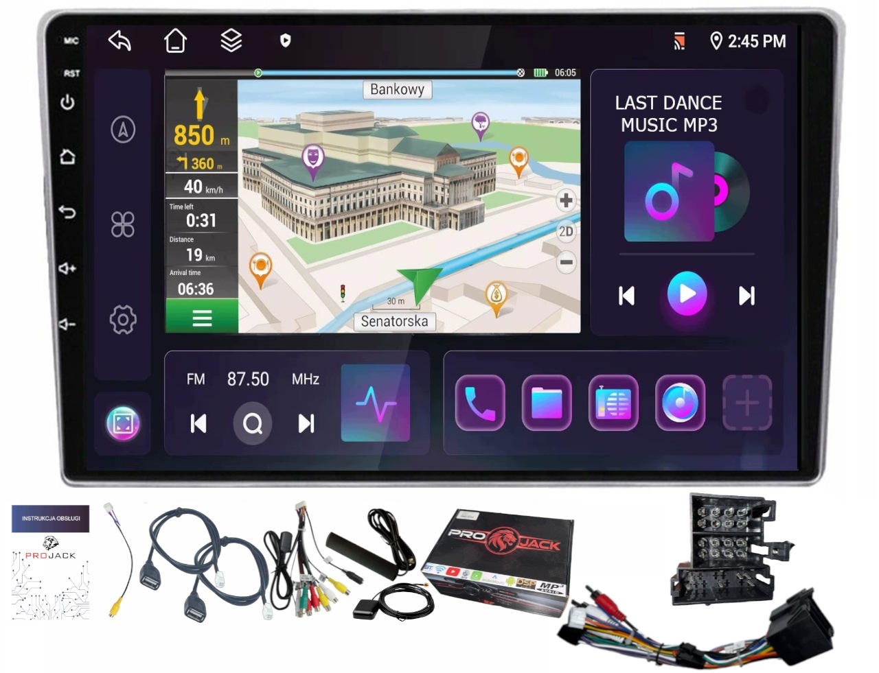 Radio Navigácia Android Carplay Fiat Panda 2003-2012 4GB 64GB Sim