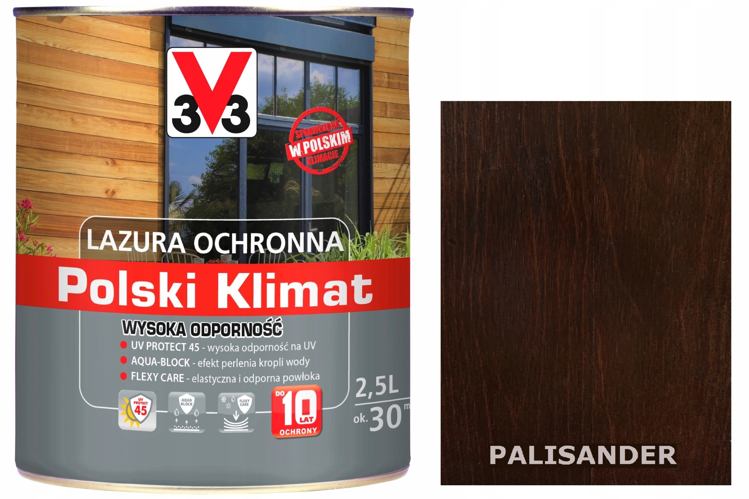Lazura V33 Polski Klimat 10 lat Palisander 2,5L
