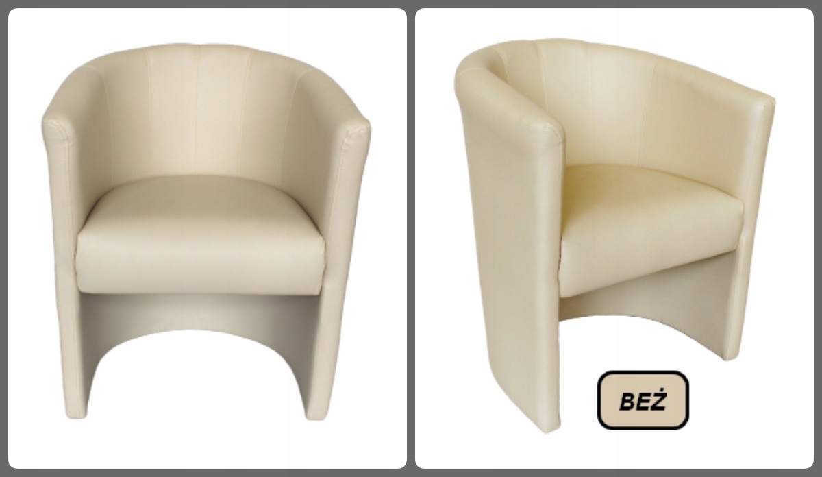 Fotel Klubowy Tomi - Skaj eko-skóra beżowy Marka Meble Womil