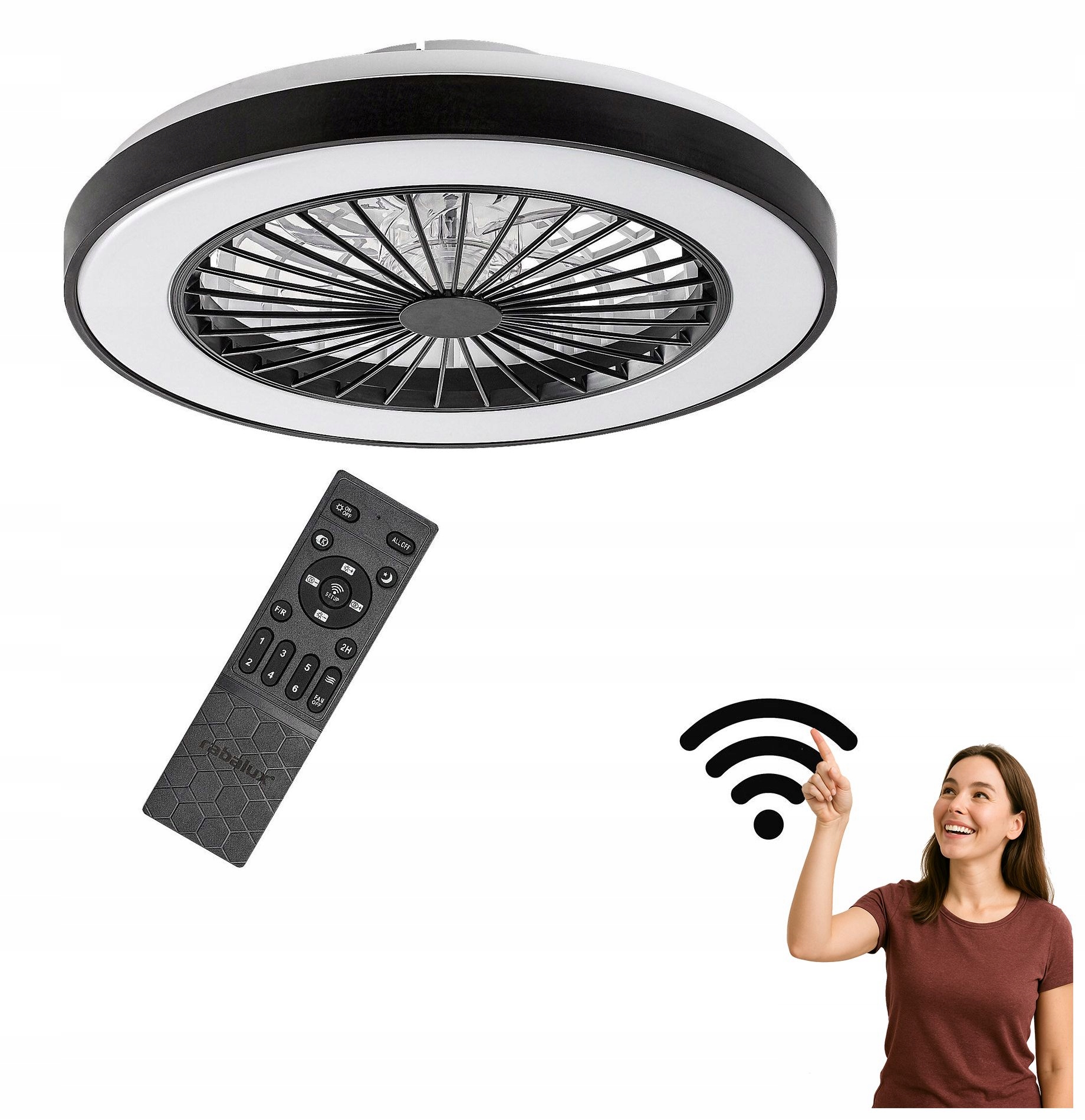 Stropná lampa s ventilátorom 40W WiFi Led ventilátor s diaľkovým ovládaním Dalf