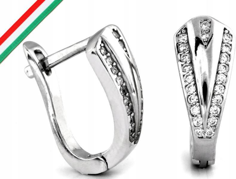 Stříbrné náušnice 925 elegantně zdobené bílými zirkony