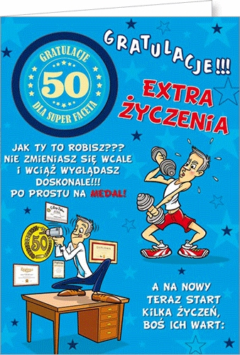 

Kartka na 50 urodziny dla mężczyzny kolegi Party2