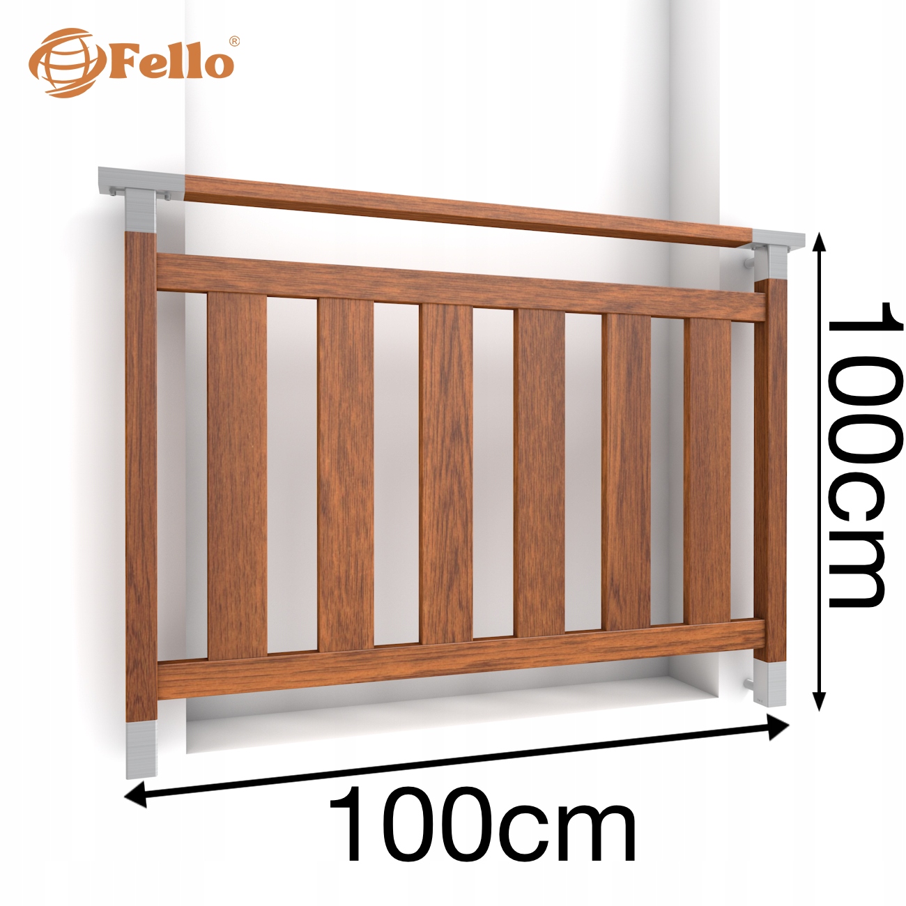 Prestige Francúzsky balkón 100 cm Balustrada Drevo