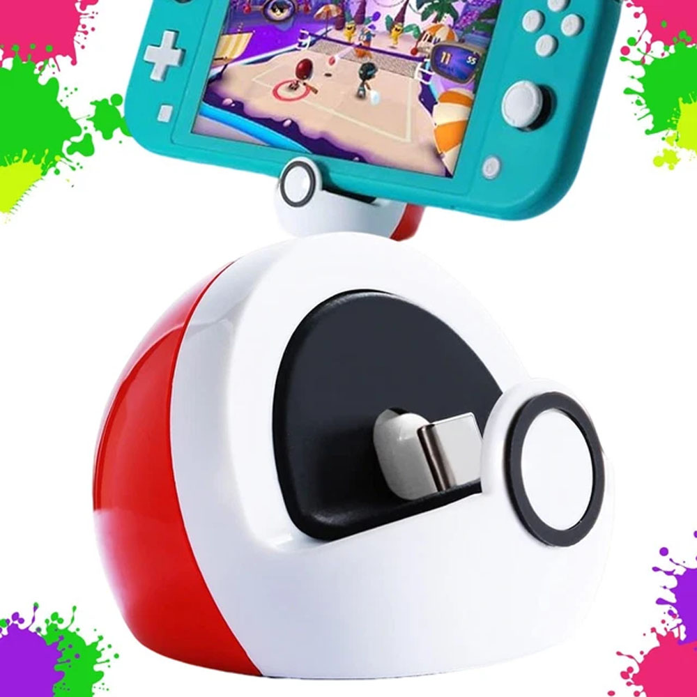STACJA ŁADUJĄCA SWITCH Z DESIGNEM SFERYCZNYM W KOLORZE CZERWONO-BIAŁYM