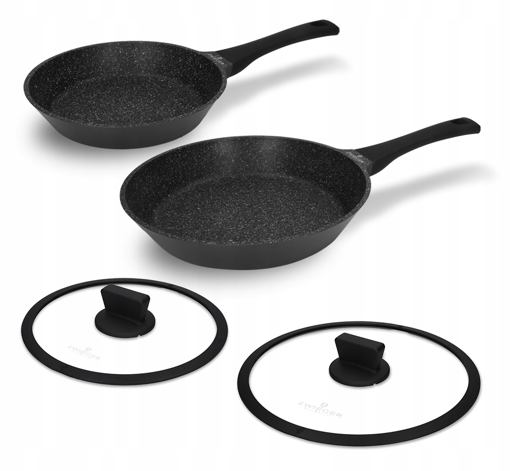 Zestaw patelni i pokrywek 4 el. Black Stone Zwieger