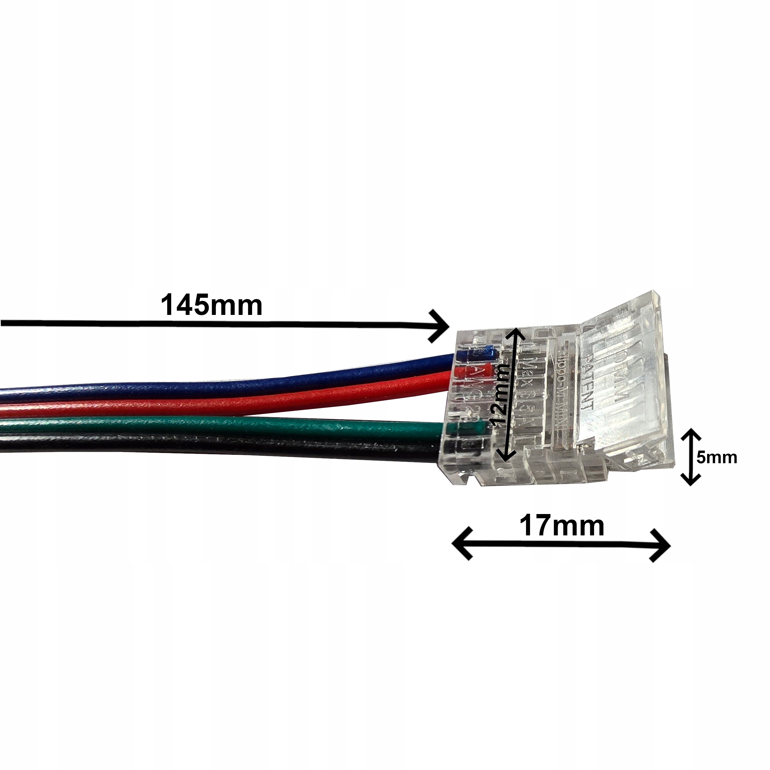 ZŁĄCZKA DO TAŚM LED COB RGB 10mm Z PRZEWODEM JEDNOSTRONNA NEON CLIPS Marka StudioLed Artur Kaliński