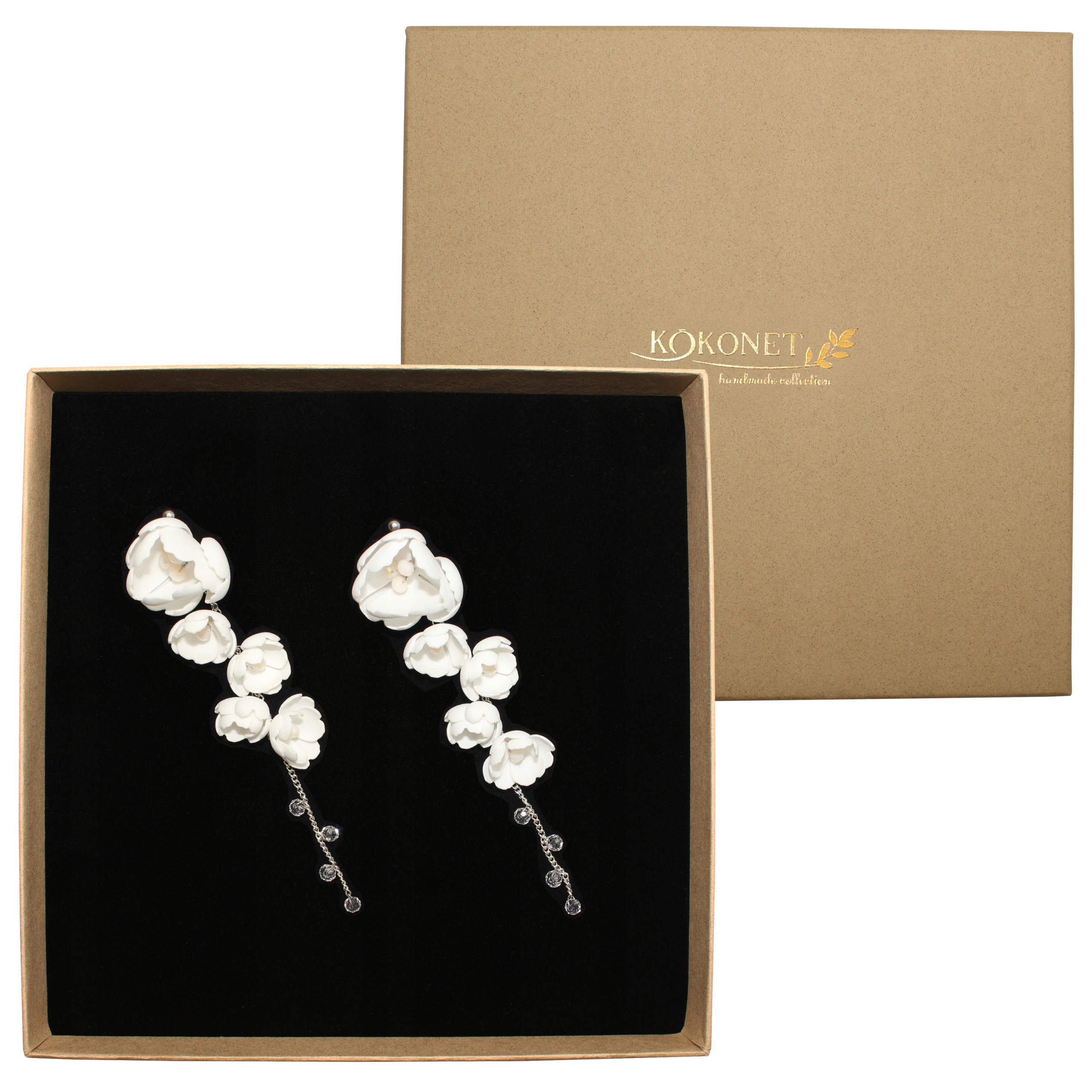 Náušnice Dlouhé křišťály řetízky Svatba