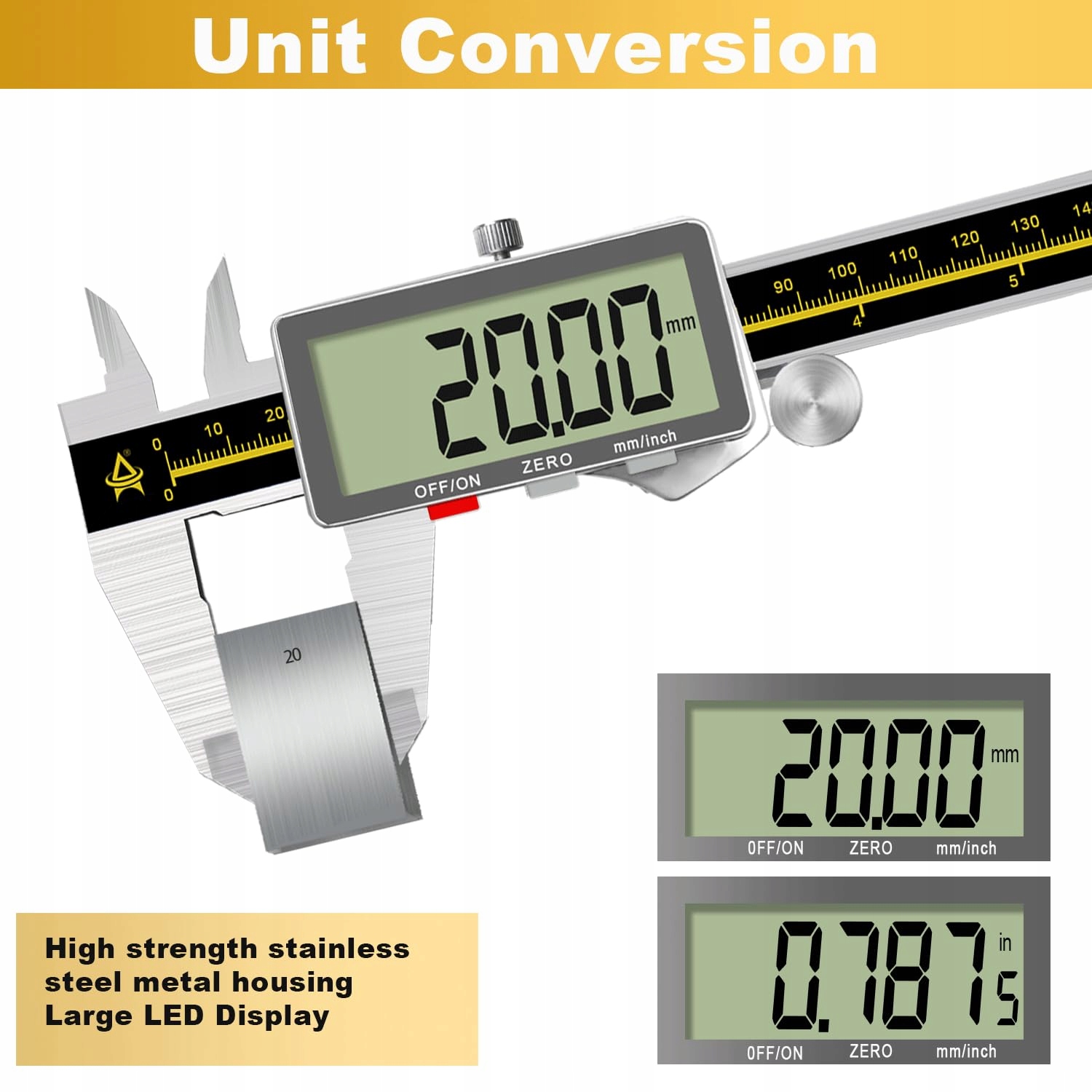 ACEMETER Cyfrowa Suwmiarka 0-6 Caliper LCD Metalowa Dla Inżyniera — miniatura 3