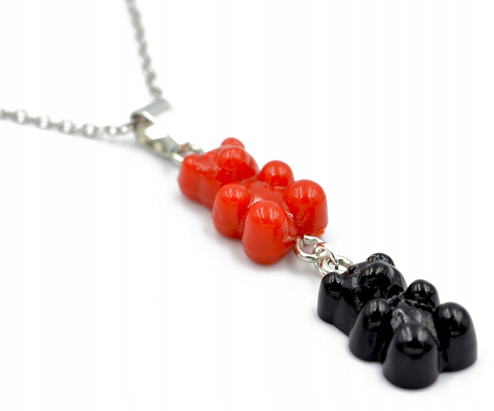 Łańcuszek z zawieszką 2 misie żelki haribo 45cm Materiał Inny