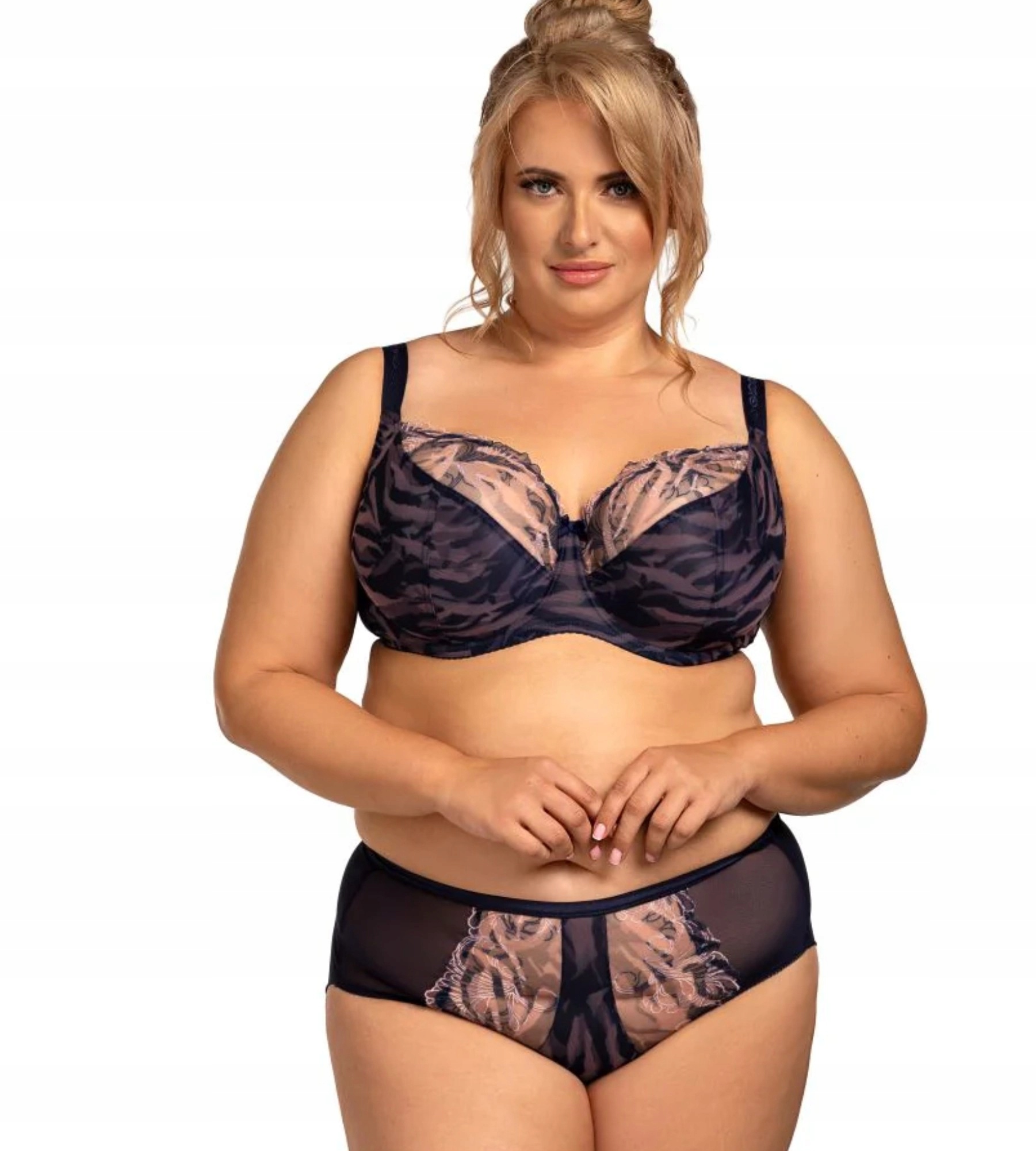 Měkká podprsenka s kosticemi Karla Granátového Nessa 70G Modrá