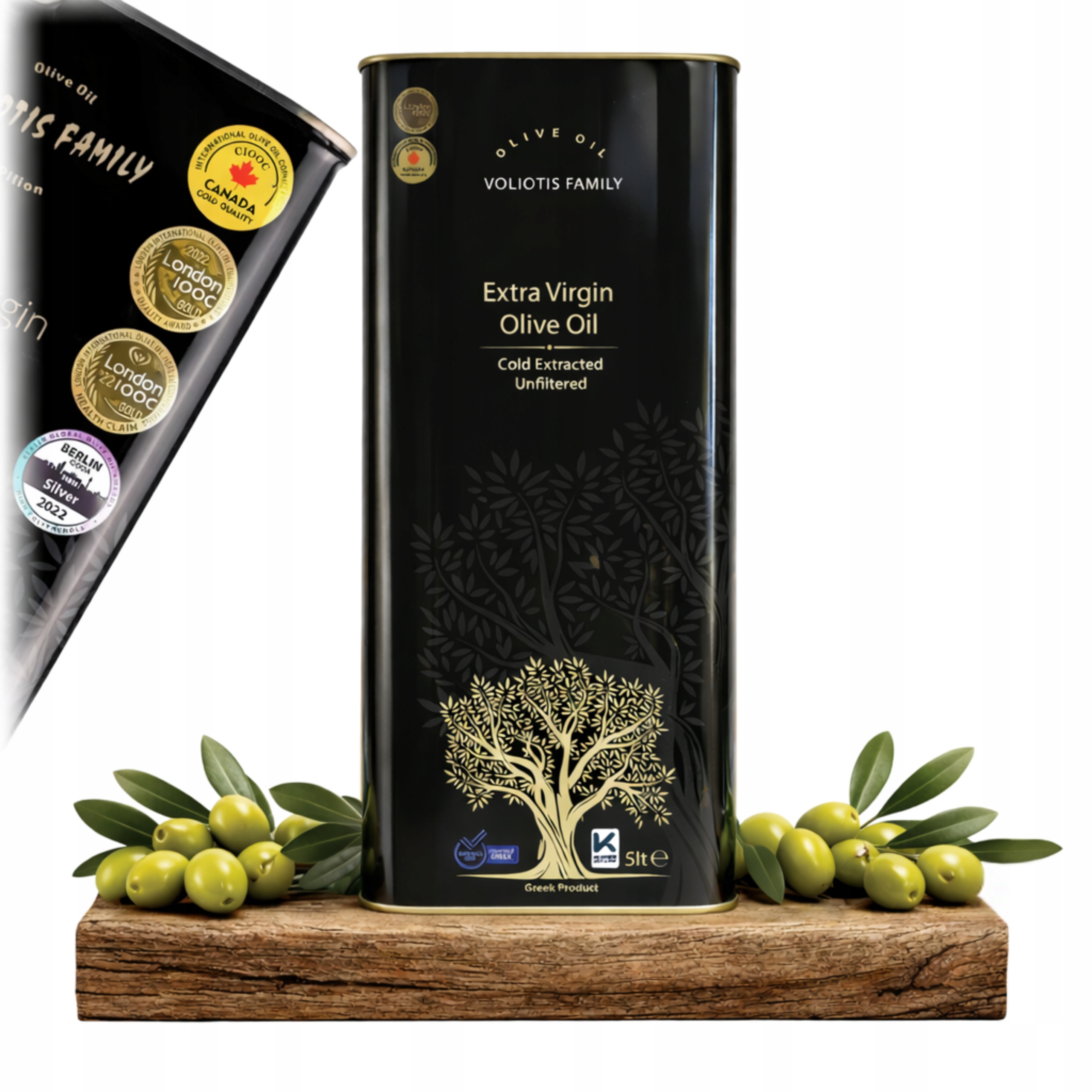 Extra panenský olivový olej 5 l Řecký nefiltrovaný Oceněný Čerstvá sklizeň