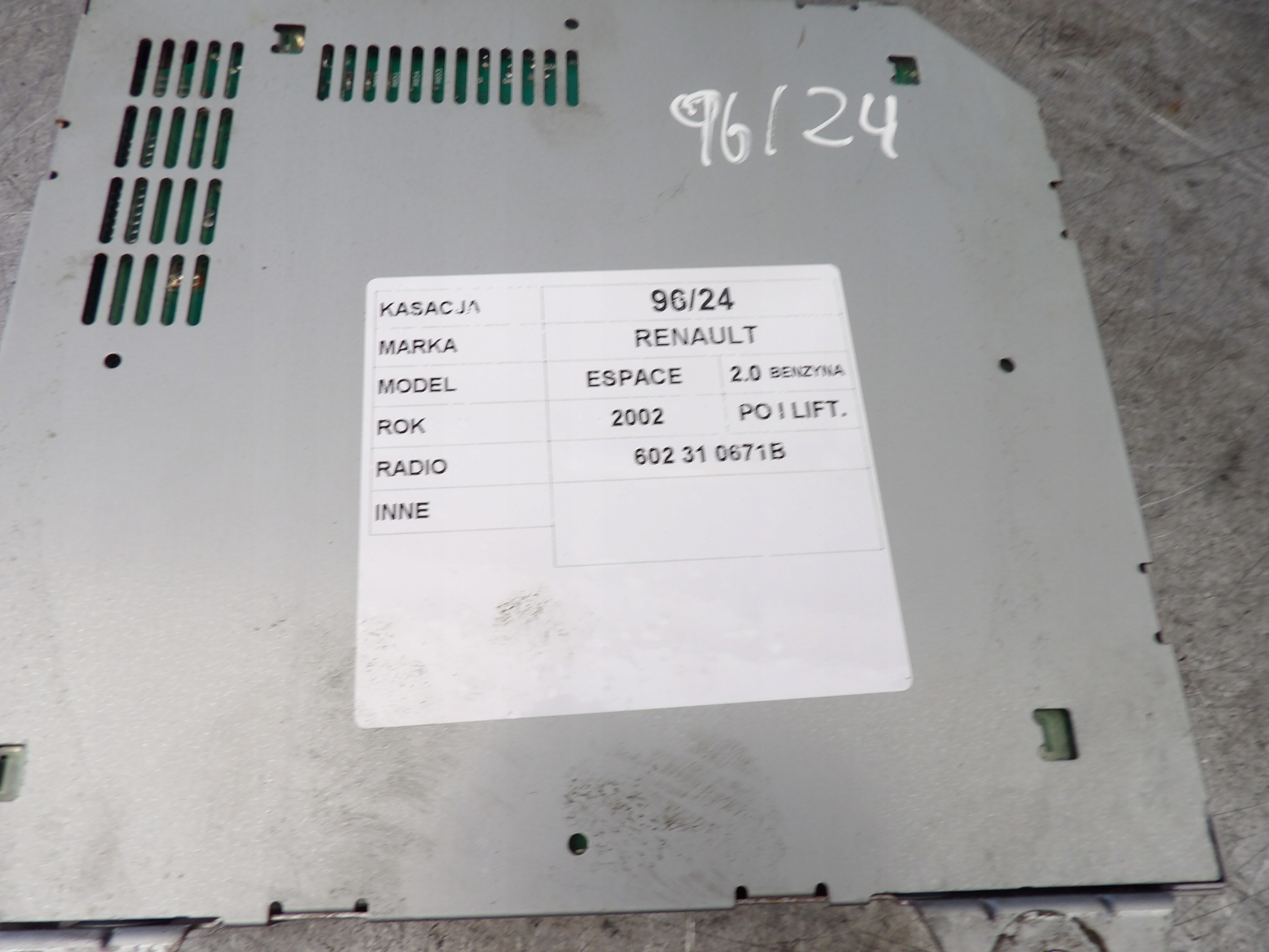 Renault Espace III amplifier 602310671B