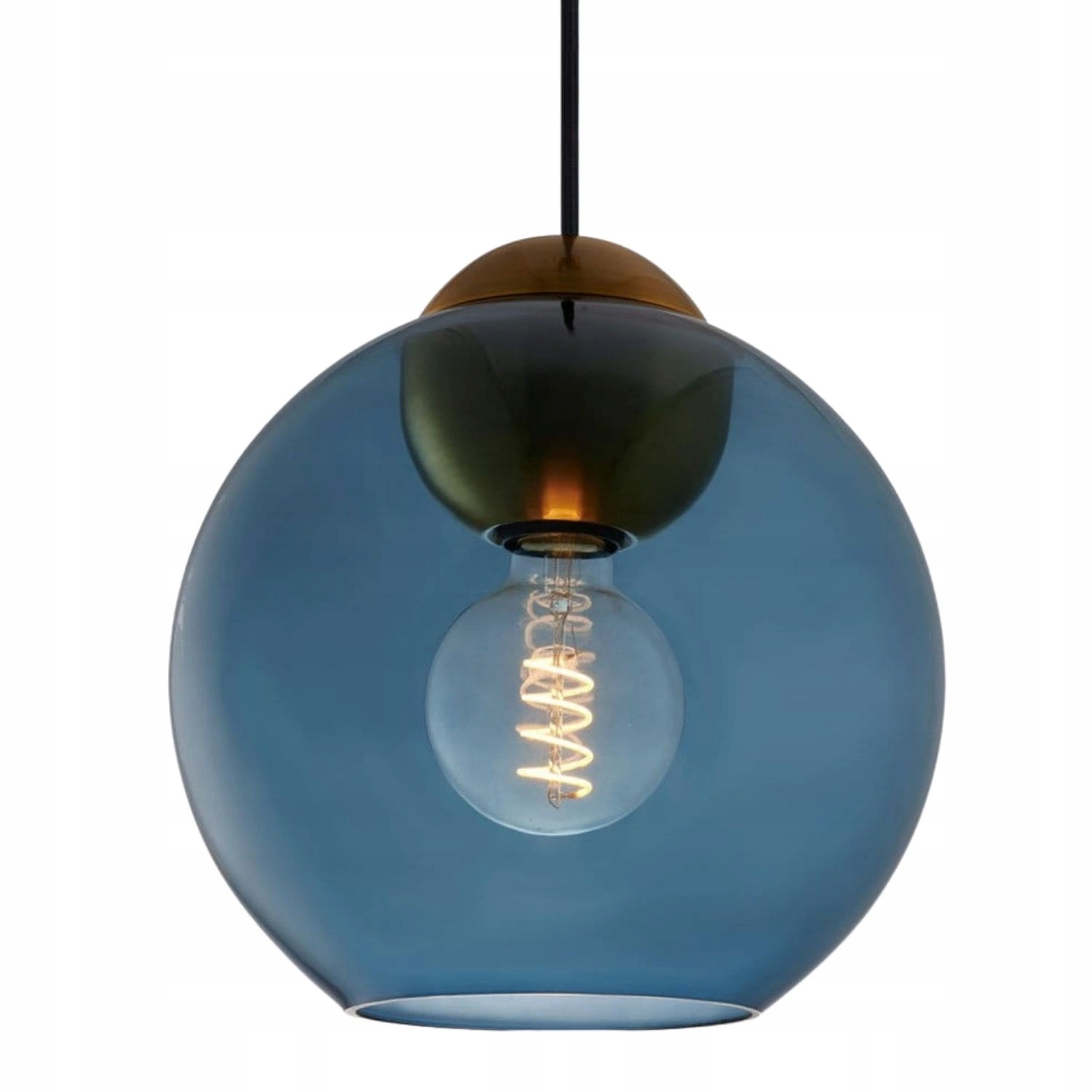 Stropná lampa Halo Design Bubbles závesná modrá sklenená guľa 25 cm E27