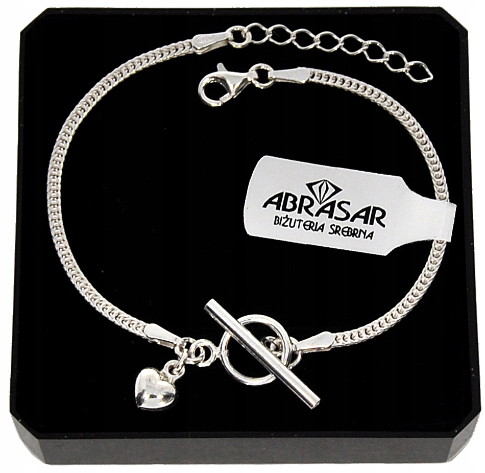 

Srebrna Bransoletka Toggle Plus Serduszko