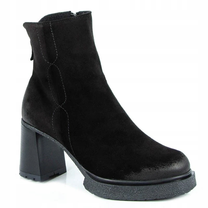 Lemar 60442 Kotníkové Boty Sloupek Semišová Kůže Černá 39