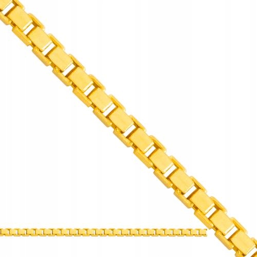 Dámský řetízek ze zlata 585 s kostkovou vazbou, šířka 0,7 mm, 1,60 g, 50 cm