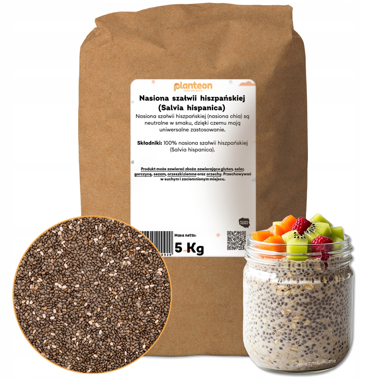 Chia Semínka 5 kg šalvěje španělské, přírodní, zdravý doplněk