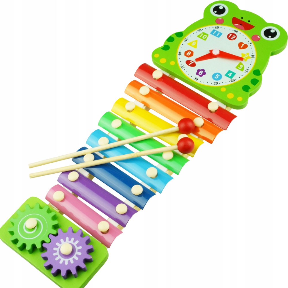 Cymbałki drewniane żaba zabawka dla dzieci zegar Płeć chłopcy dziewczynki