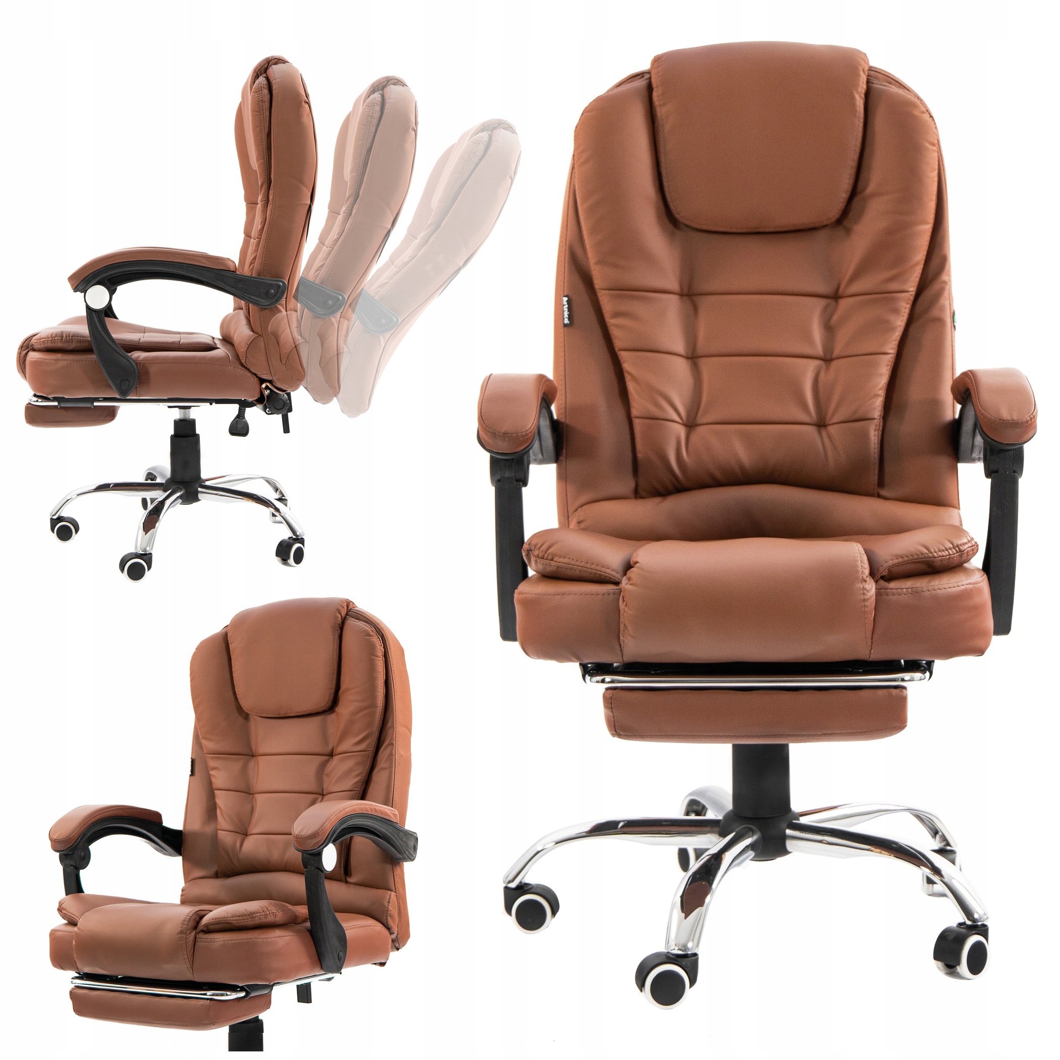 Otočné Kancelárske Kreslo, Kancelárska Stolička, Podnožka Artnico, Hnedá