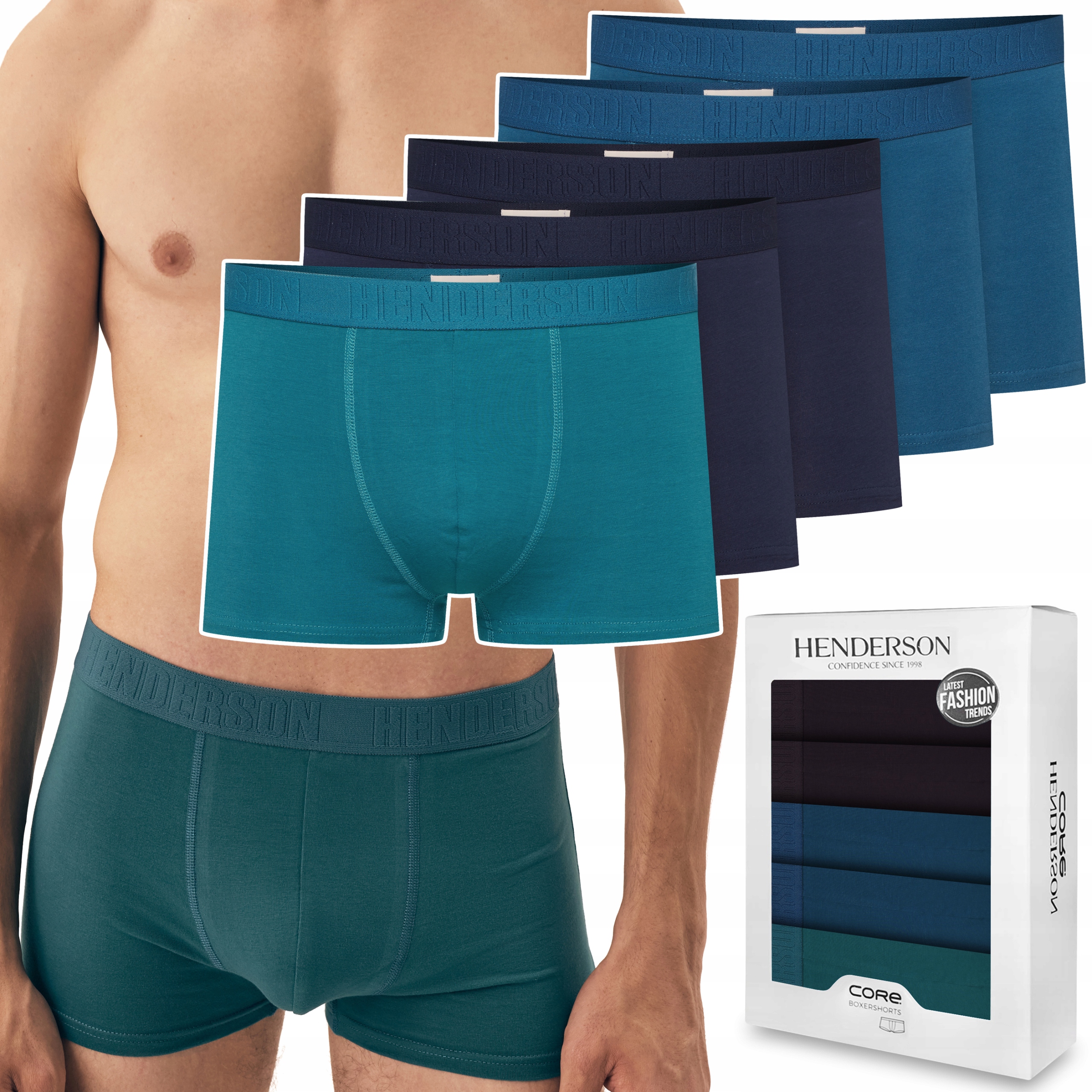 Pánské boxerky 5-PAK slipy kalhotky Henderson 42695 Solid 3XL