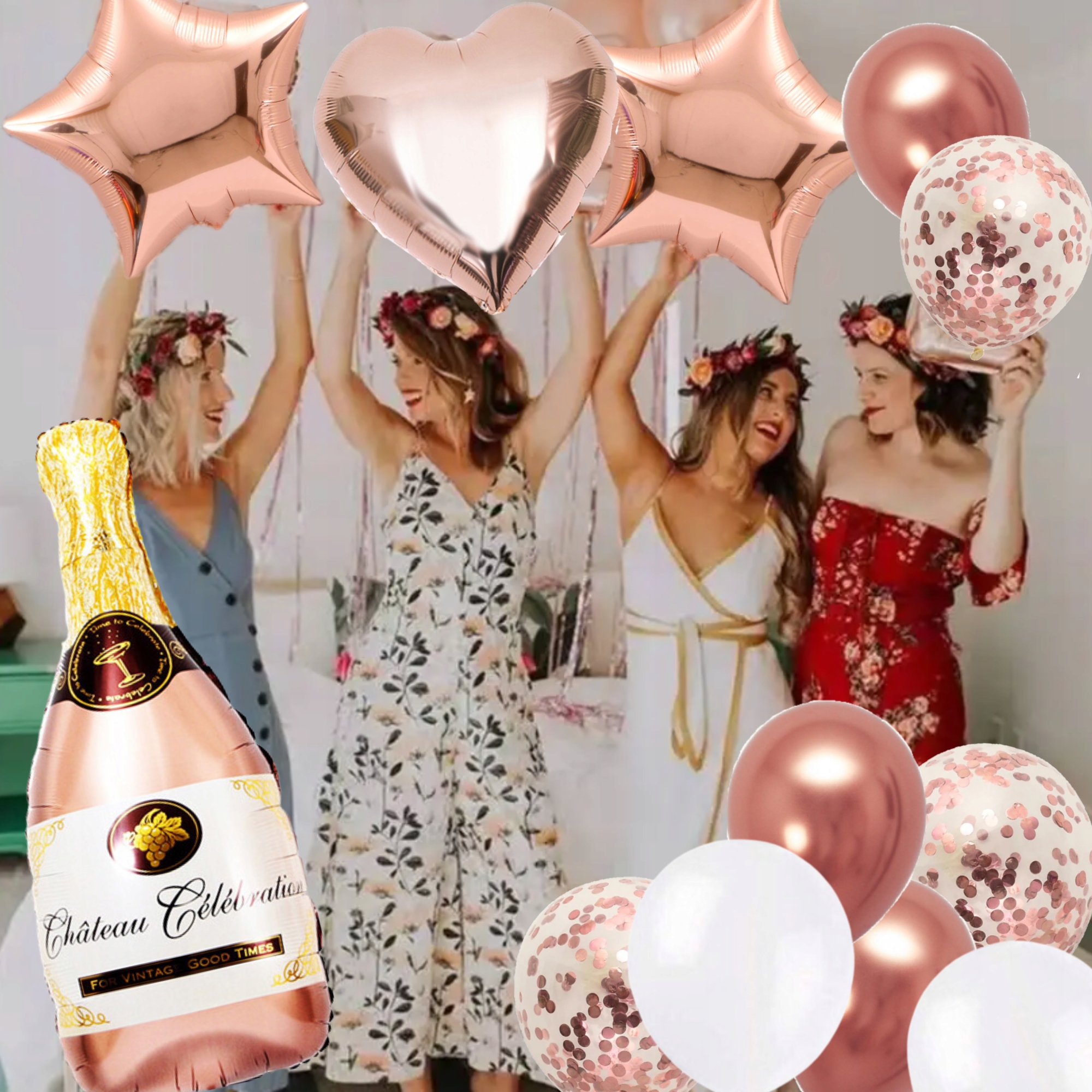 ZESTAW BALONY NA WIECZÓR PANIEŃSKI ROSE GOLD DEKORACJE BALON 12 SZT EAN (GTIN) 5904323911430