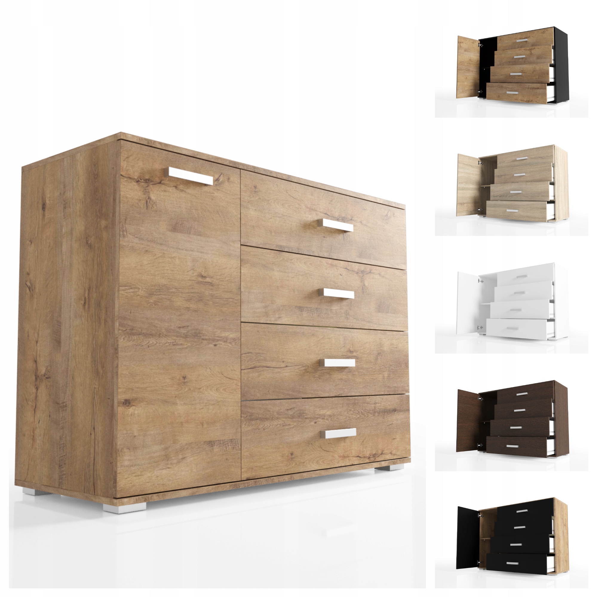 Komoda se zásuvkami 120 cm VK07 Deska 18 mm O-sofa 1-dveřová Výběr Barev