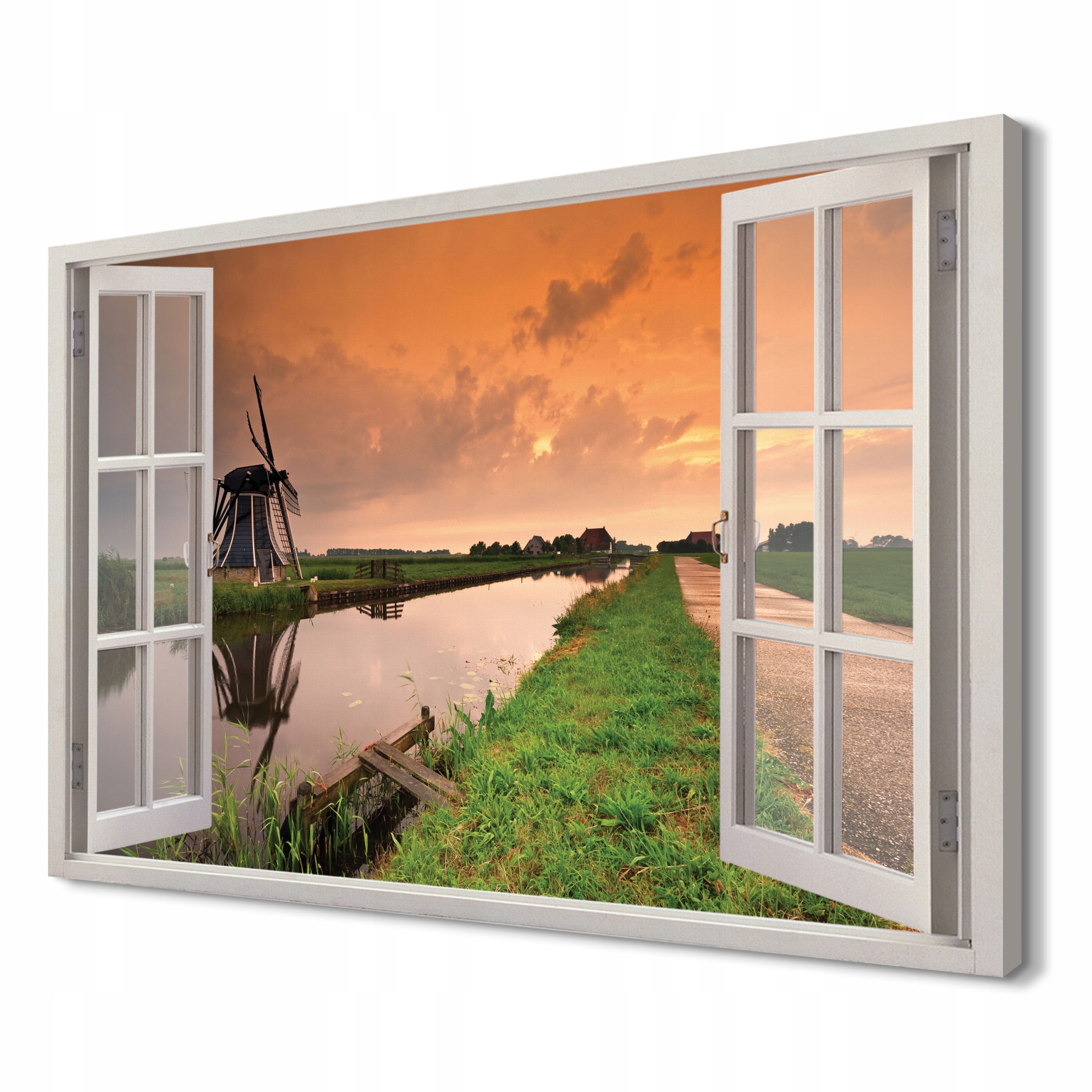 

Zachód słońca Holandia Obraz okno canvas 3d 120x80
