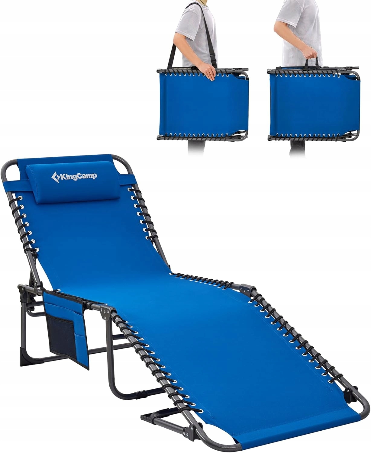 KingCamp ležadlo skladacie záhradné plážové kempingové, 5 nastavení operadla
