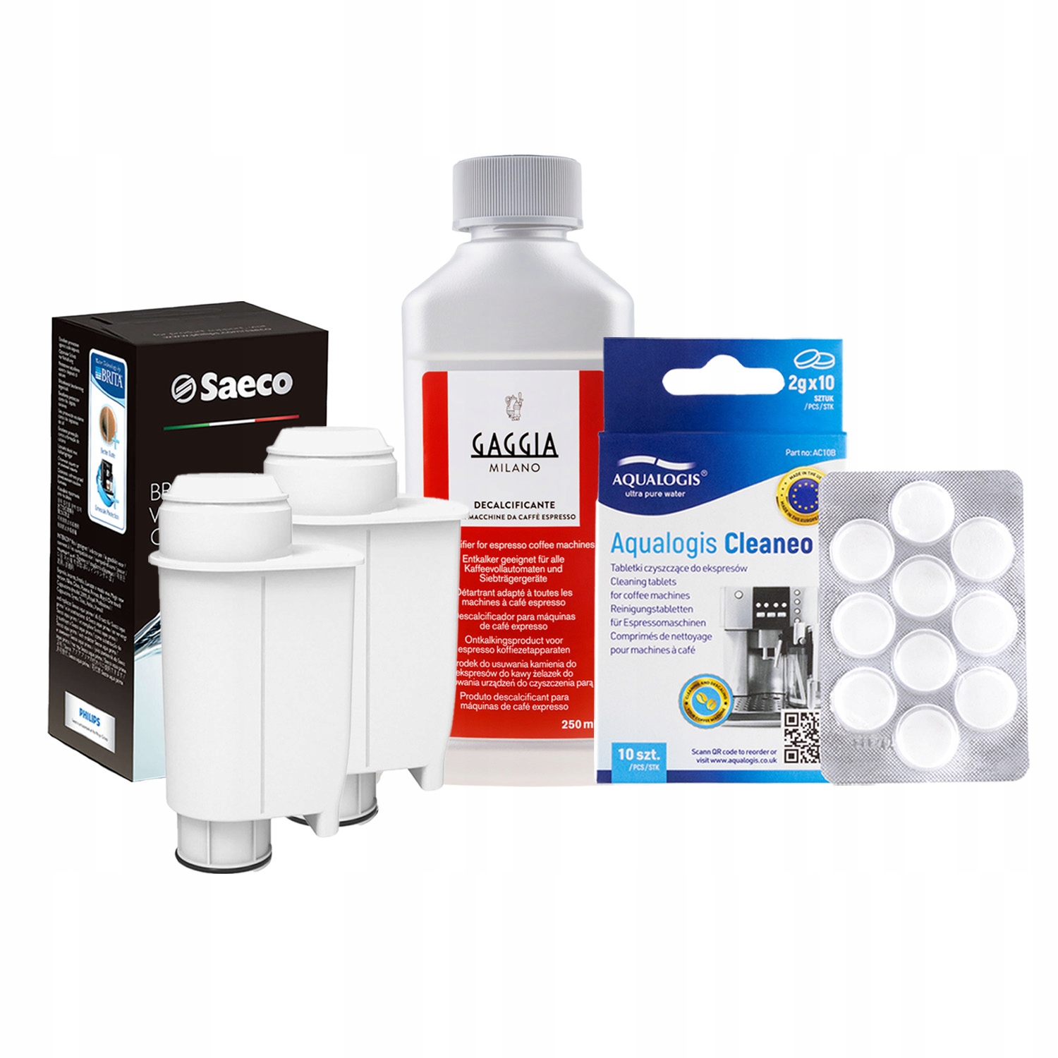 Odvápňovač 250 ml tablety 2 x filtr do kávovaru Saeco Intenza+