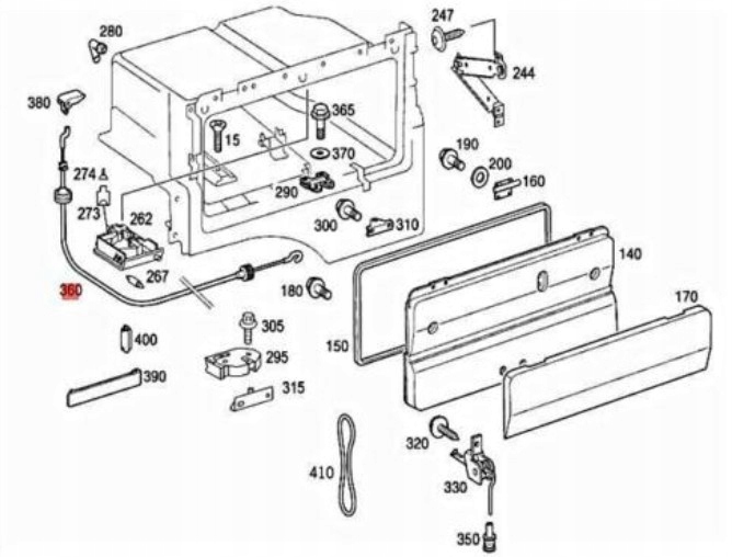 LINKA CIĘGNO OTWIERANIA SCHOWKA MB ACTROS 96-08 Numer katalogowy części 9418900070