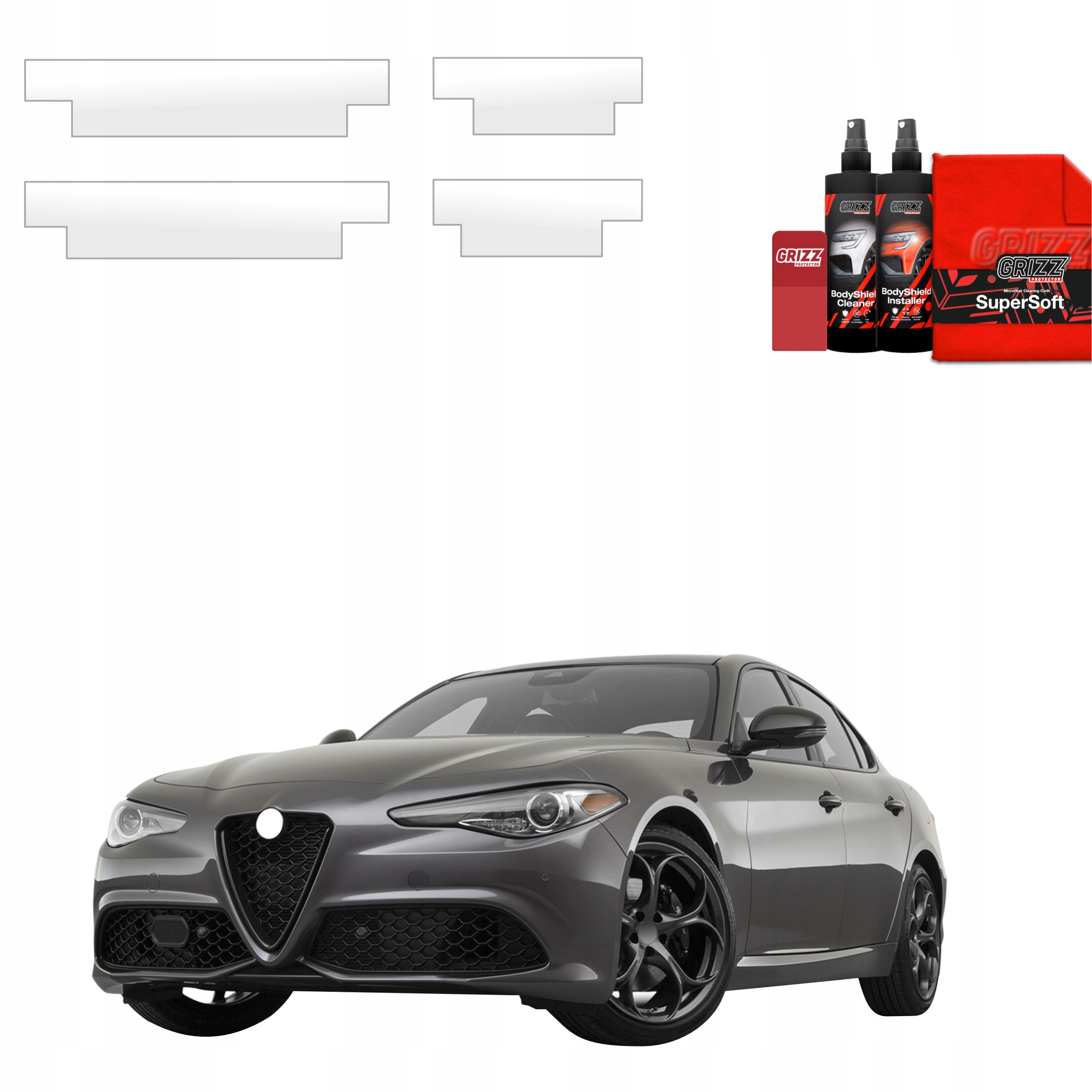 4v1 Fólie Ppf dýha na prahy pro Alfa Romeo Giulia (2023-2025) Grizz