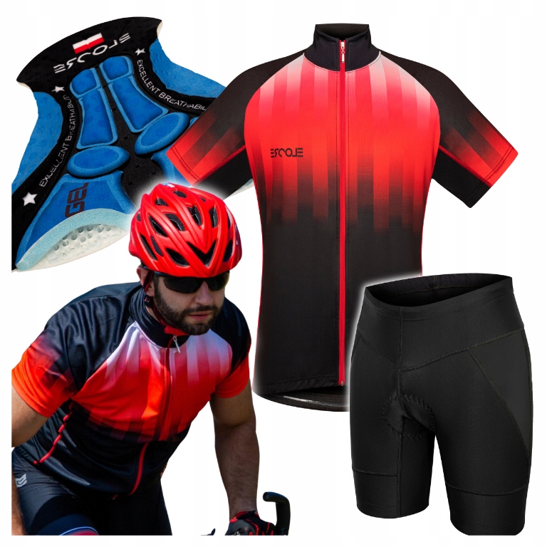Cyklistické oblečení Pánské cyklistické oblečení velikost 3XL Tričko Kraťasy s vložkou