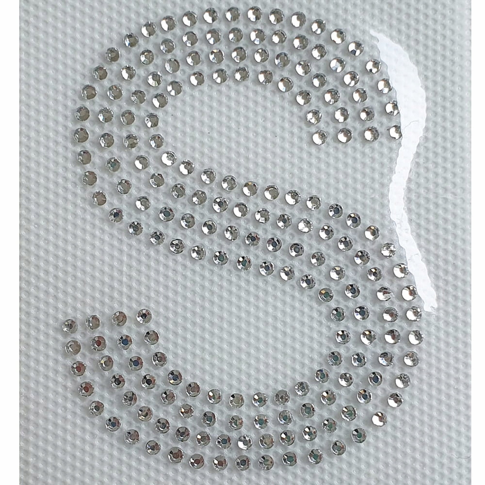 Naprasowanka na odzież z cyrkoniami - Litera duża do personalizacji S