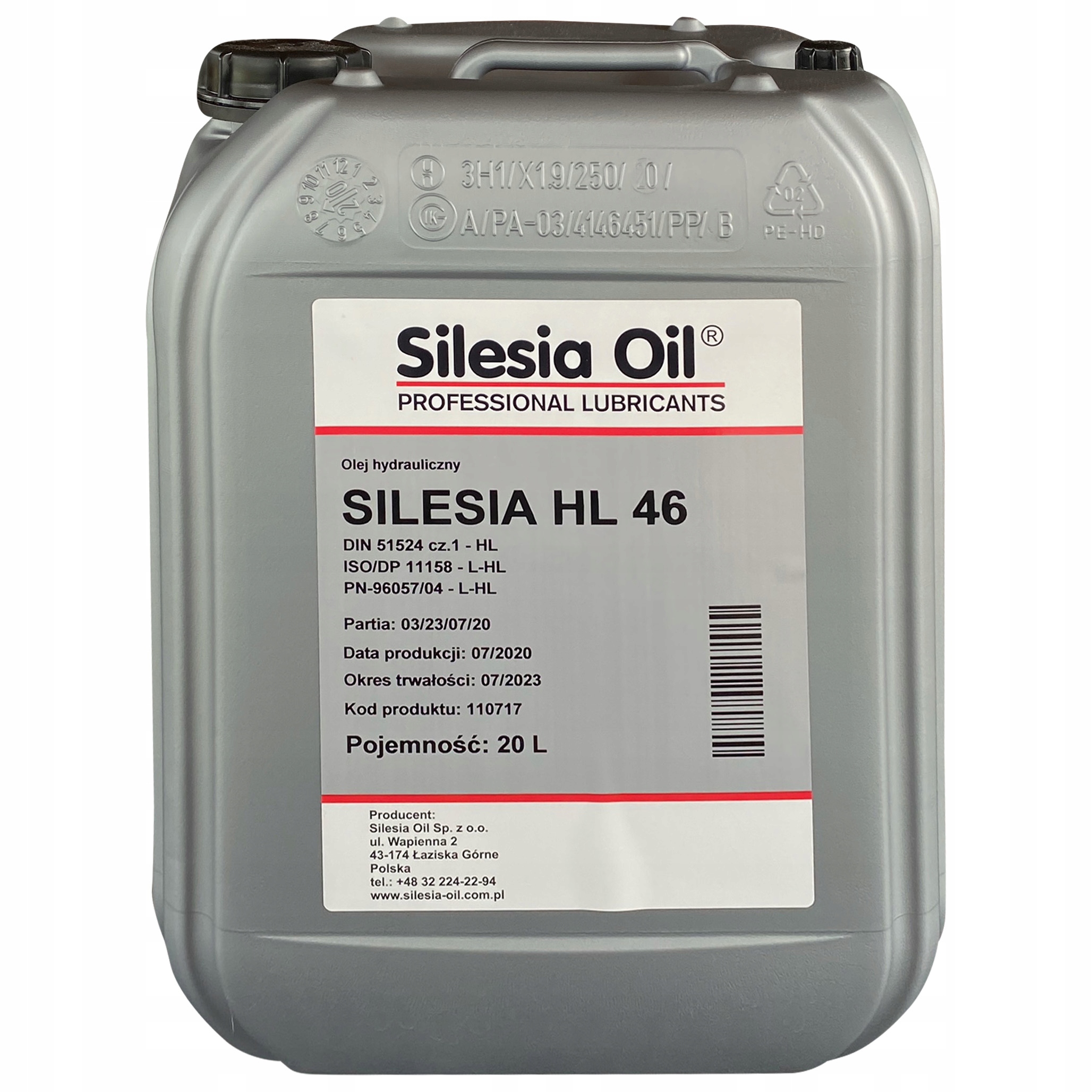 ГИДРАВЛИЧЕСКОЕ МАСЛО SILESIA OIL HL 46 20L