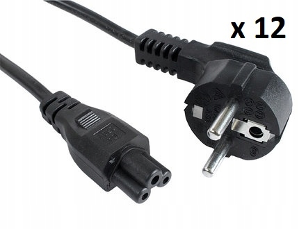 12 sztuk Kabel zasilający koniczynka zasilacz do laptopa przewód C5 Nowy