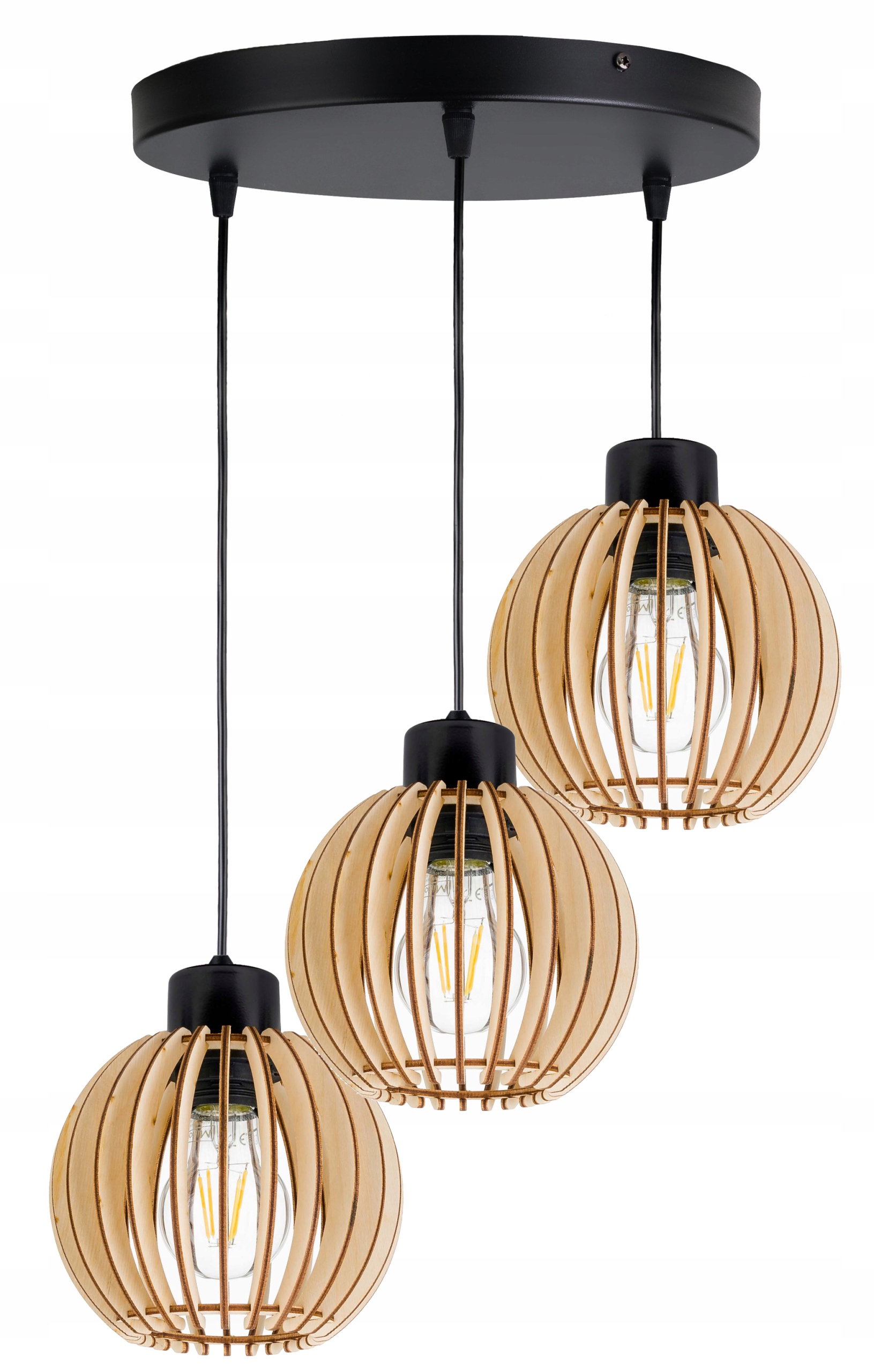 Závěsná Lampa Zwis stropní lustr Loft Dřevo 3