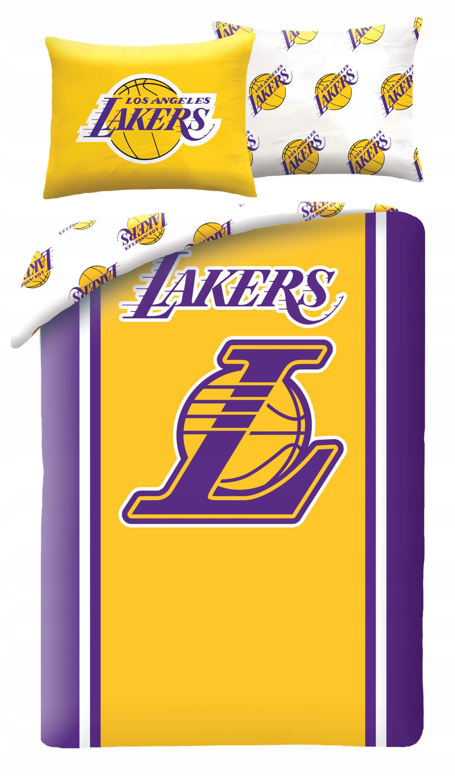 KOMPLET POŚCIELI 140x200 cm LOS ANGELES LAKERS KOSZYKÓWKA DLA FANÓW KOSZA