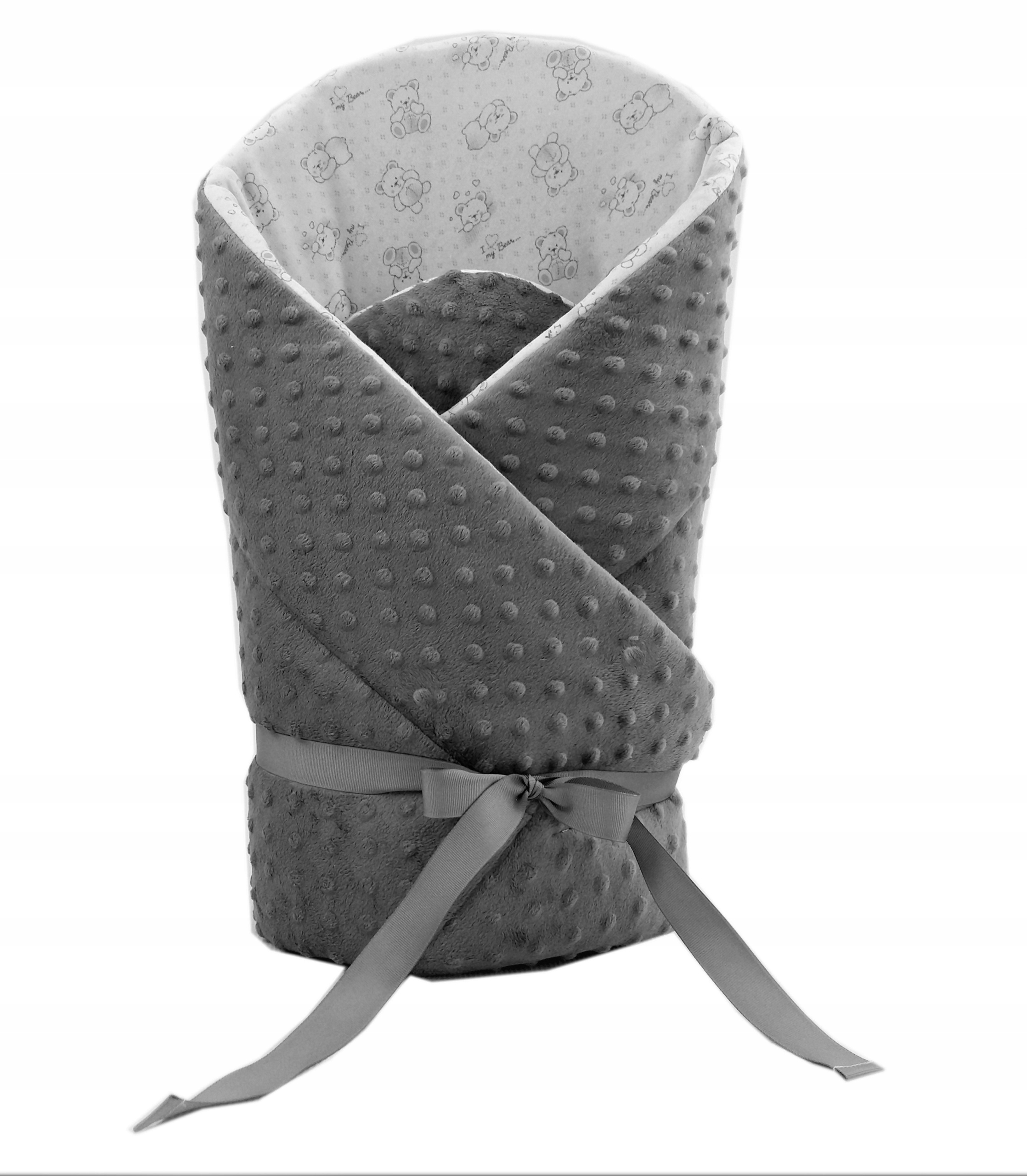 

Rożek, becik niemowlęcy Minky 75x75 Olka szary