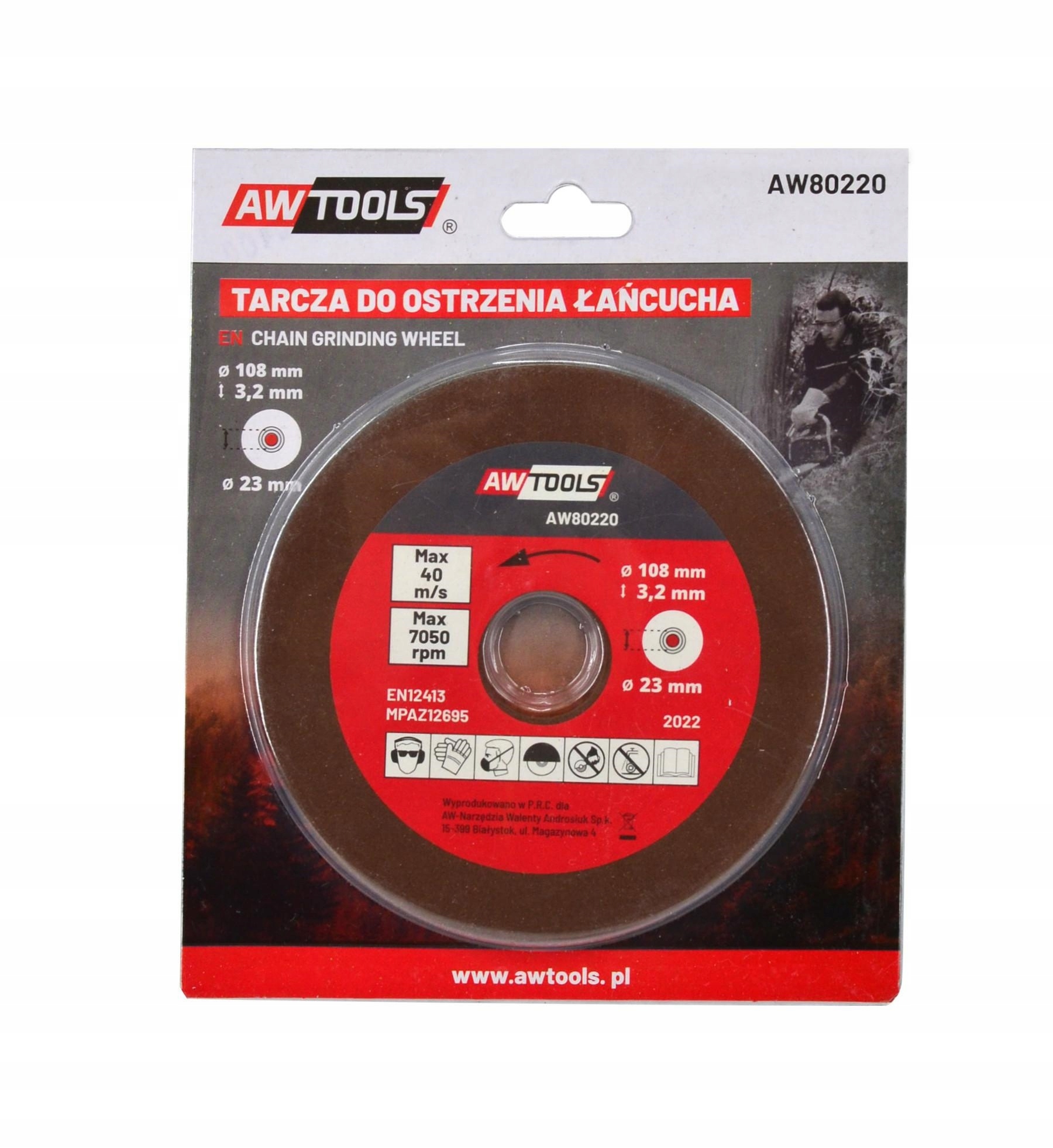 

Tarcza do ostrzenia łańcucha 108x23,2x3,2 mm Aw