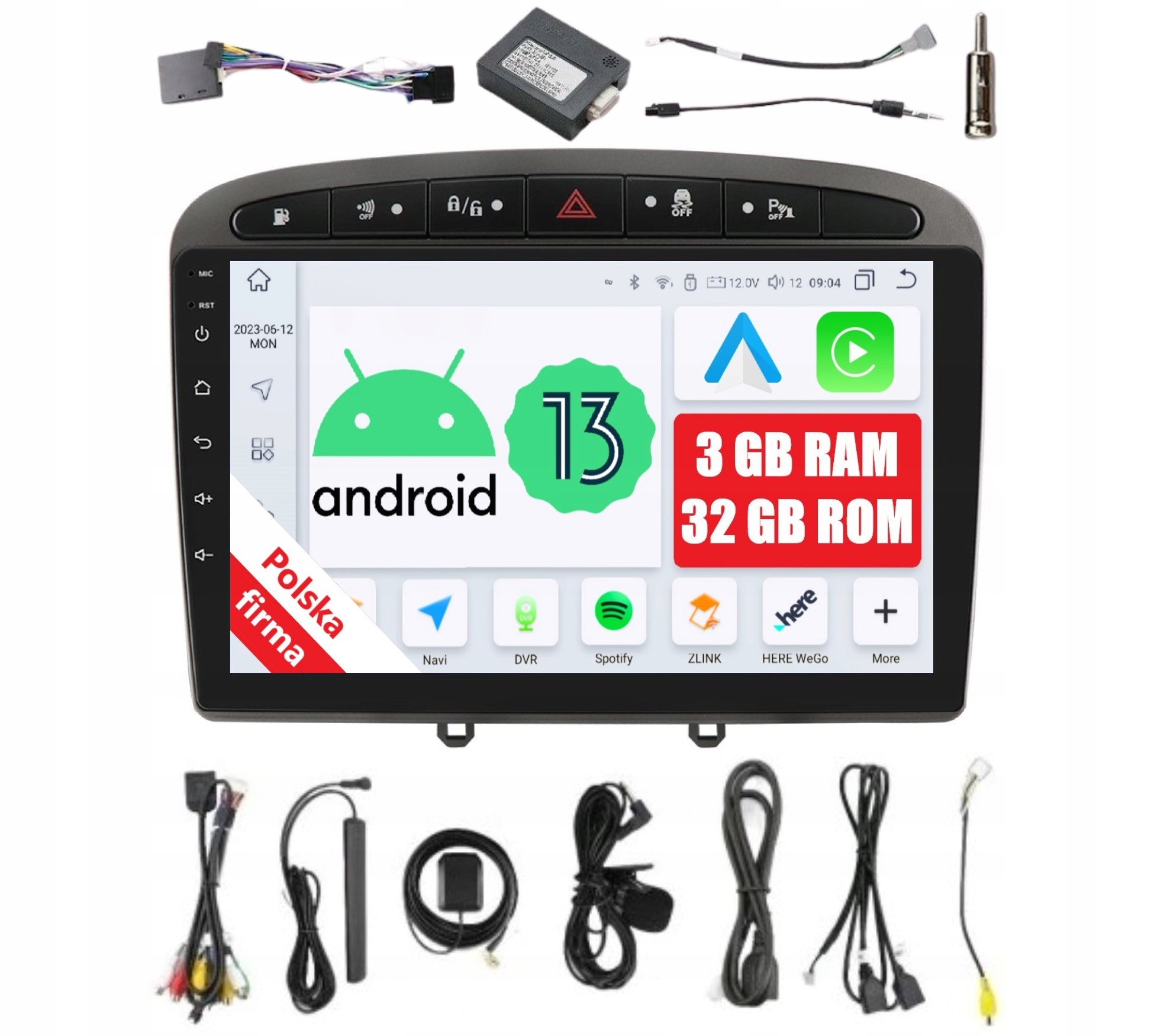 Navigácia Rádio Android Peugeot 308 308SW 308CC 3/32 Gb Carplay Dsp Lte