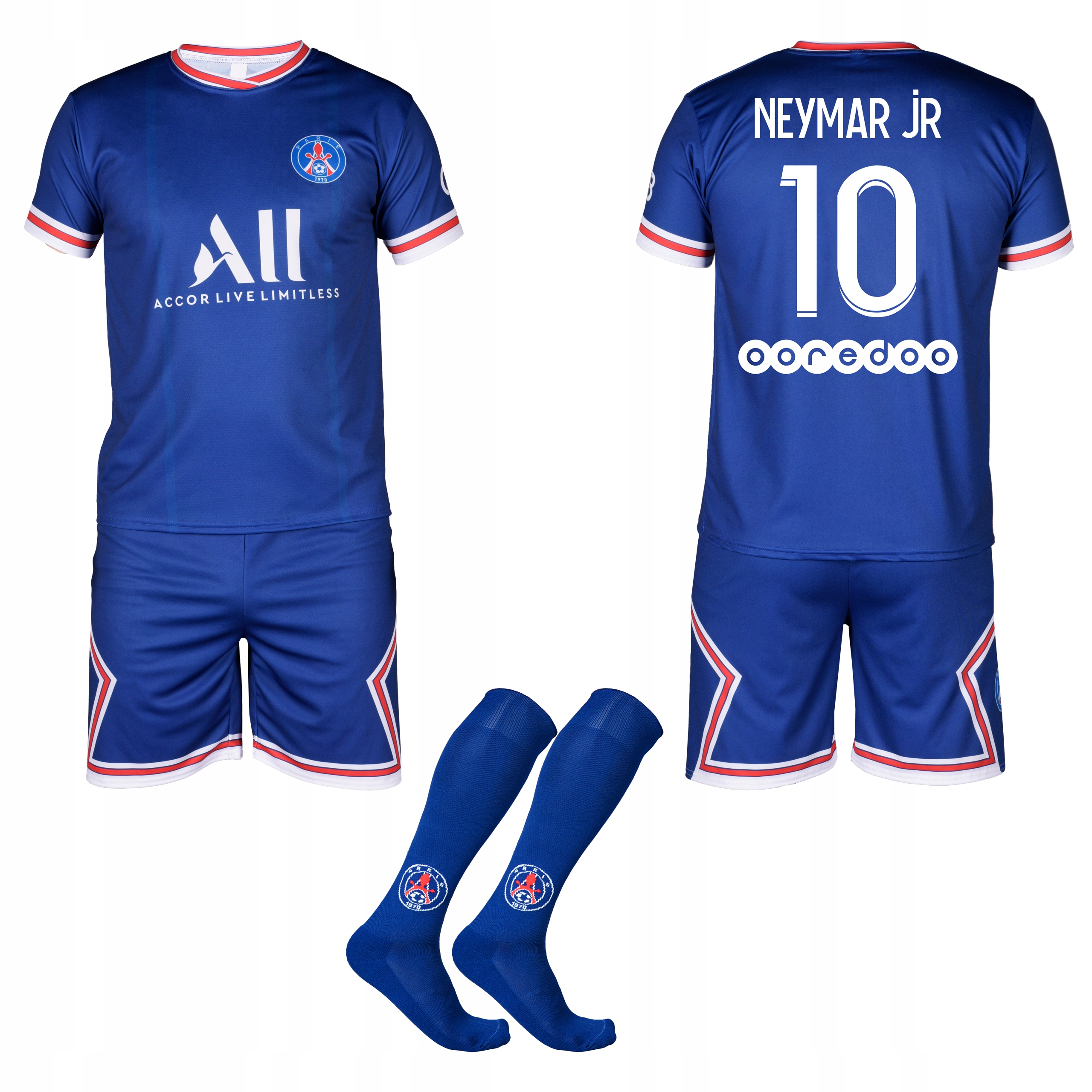 

Strój piłkarski z getrami - Neymar Jr Psg - 146 cm