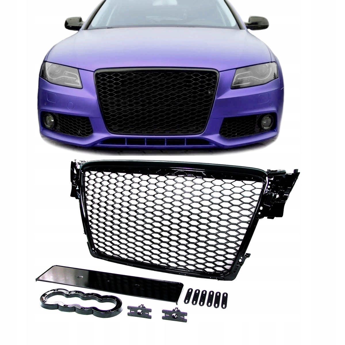 

Atrapa grill Audi A4 B8 8K 2008-11 połysk RSlook