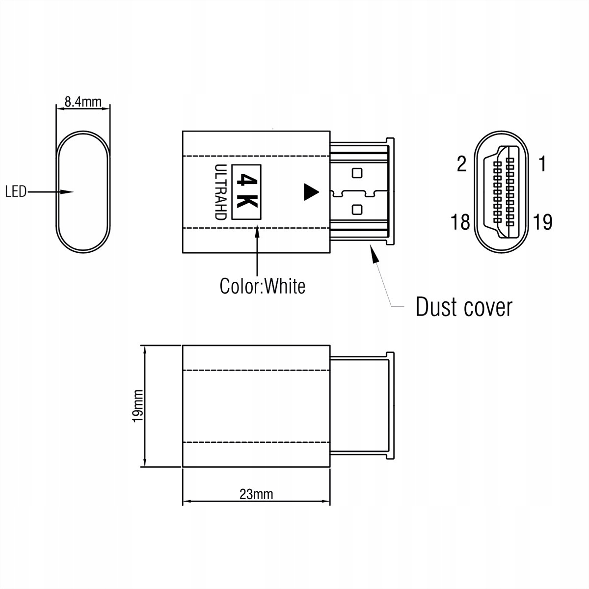 VALUE Adapter, wirtualny emulator HDMI (EDID), 4K Długość kabla 0 m