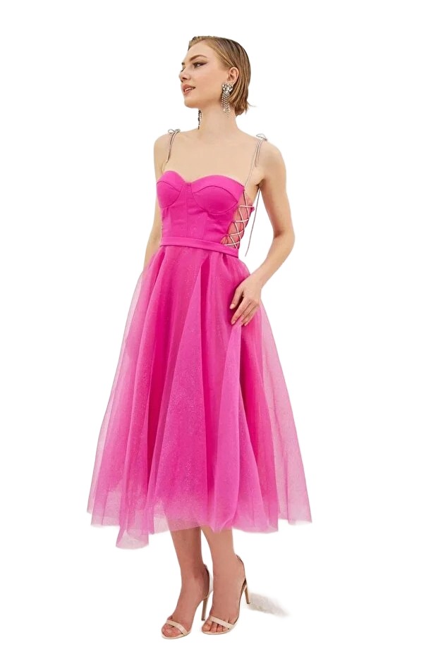 Carmen Růžová Šaty Tyl 36 5FA