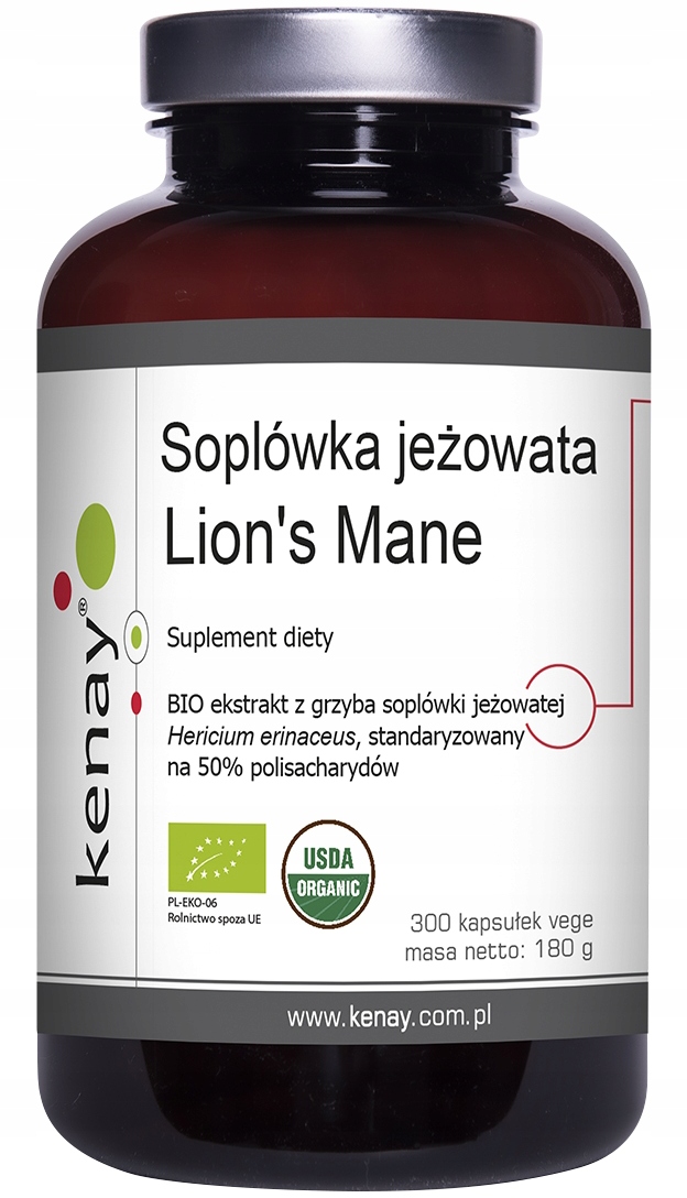 Kenay Lion's Mane Soplówka Jeżowata Bio 300 kaps