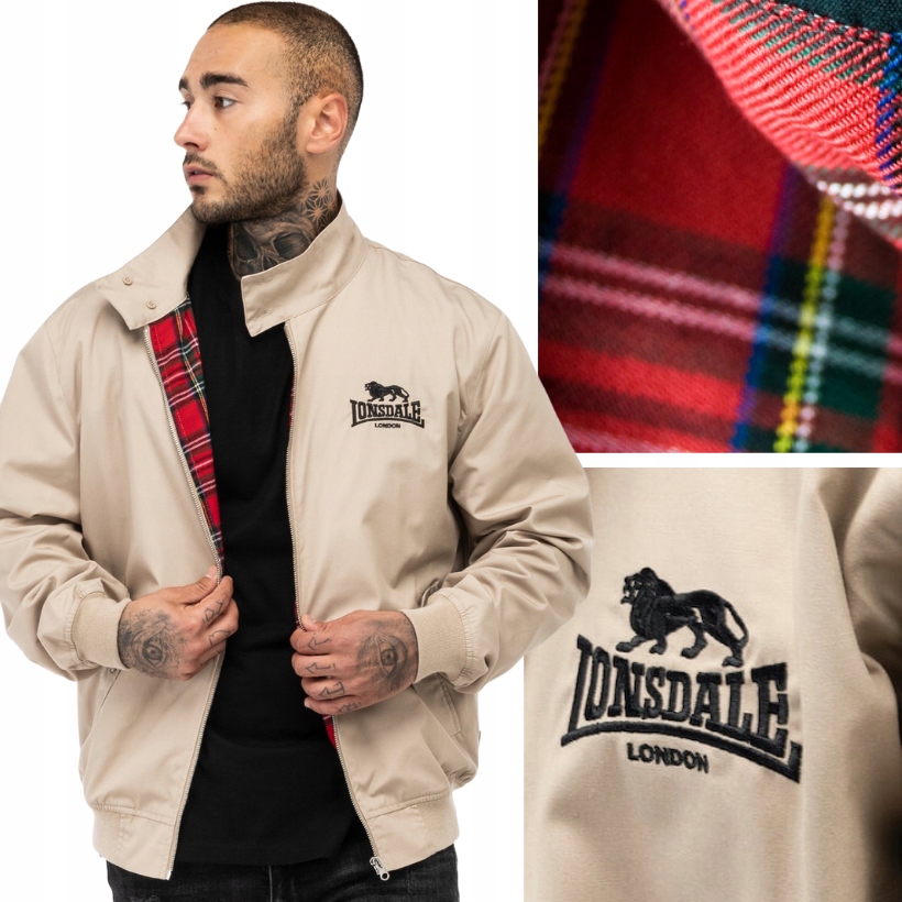Lonsdale London kurtka wiosenna Harringtonka Harrington krata Punch_xl